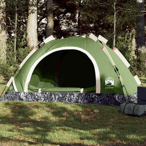 vidaXL Tent 3-persoons snelontgrendeling groen, Caravans en Kamperen, Tenten, Nieuw, tot en met 2, Verzenden