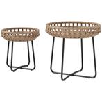 TRUUSK 2-delige Set Bijzettafel Polyrattan Ø60/41 Cm Rond We, Verzenden, Nieuw