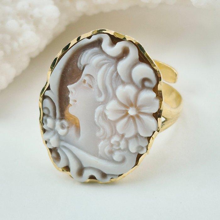 Zilver, Verguld - Ring - CAMMEO met de hand gegraveerd, Antiek en Kunst, Curiosa en Brocante