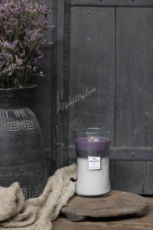 WoodWick Amethyst sky trilogy, Huis en Inrichting, Woonaccessoires | Kandelaars en Kaarsen, Nieuw, Ophalen of Verzenden