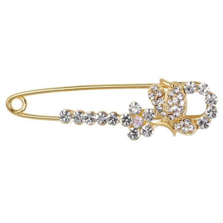 Fako Bijoux - Sierspeld / Sjaalspeld - Vlinder Met Bloem -, Sieraden, Tassen en Uiterlijk, Broches, Verzenden