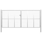 vidaXL Tuinpoort gegalvaniseerd staal 400x200 cm zilver, Verzenden, Nieuw