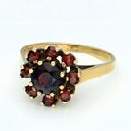 Ring - 14 karaat Geel goud - 1.28ct. tw. Granaat, Sieraden, Tassen en Uiterlijk, Ringen, Nieuw