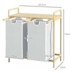 TRUUSK Bamboe Wasmand met 2 Afneembare Waszakken - Wasverzam, Verzenden