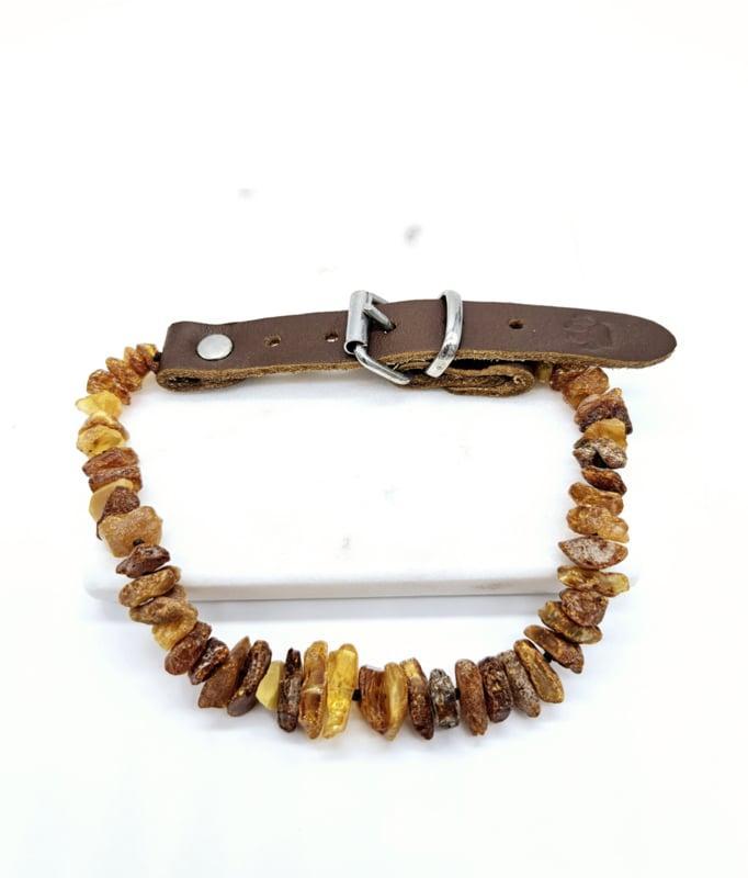 Barnsteen honden halsband 25-30cm (S), Verzamelen, Mineralen en Fossielen, Ophalen of Verzenden