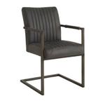 *WOONWINKEL* Tower Living Ferro Eetkamerstoel Met Armleuning, Huis en Inrichting, Stoelen, Verzenden, Nieuw, Grijs