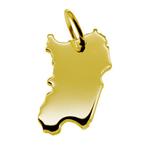 Gouden Landkaart Sardinië ketting hanger, Verzenden, Nieuw