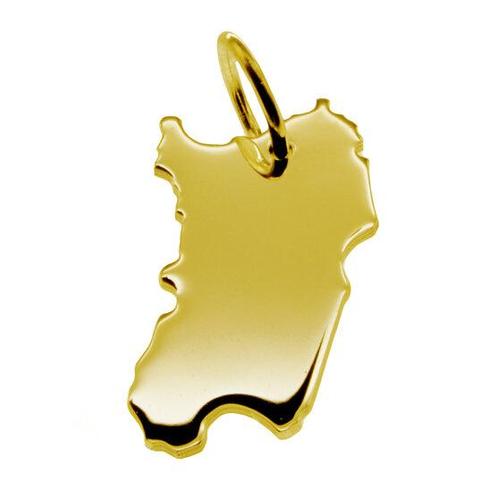 Gouden Landkaart Sardinië ketting hanger, Sieraden, Tassen en Uiterlijk, Kettinghangers, Verzenden