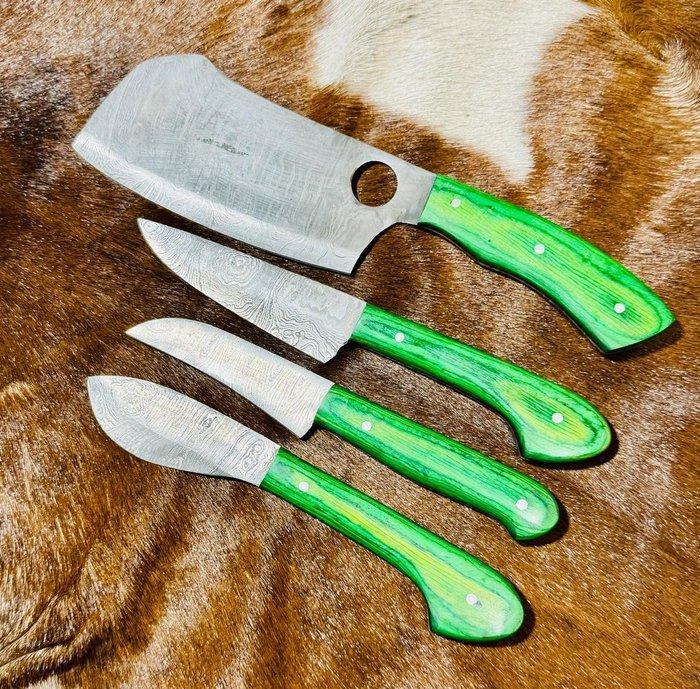 Keukenmes - Keukenmesset (0170) - Amerikaans exotisch houten, Antiek en Kunst, Antiek | Keukenbenodigdheden