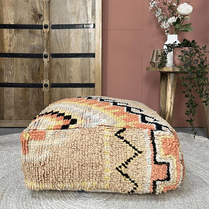 Marokkaanse poef, Berber poefs incl vulling €119 & verzenden, Huis en Inrichting, Banken | Voetenbanken en Poefen, 50 tot 75 cm
