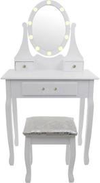 Feestelijke kaptafel met LED-verlichting en krukje - Idea..., Huis en Inrichting, 100 tot 150 cm, Nieuw, Modern, Hout
