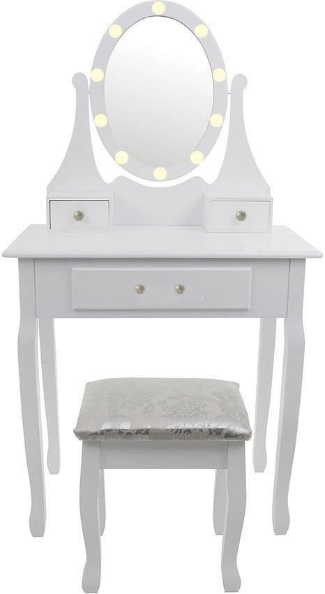 Feestelijke kaptafel met LED-verlichting en krukje - Idea..., Huis en Inrichting, Tafels | Kaptafels, Nieuw, Hout, 100 tot 150 cm