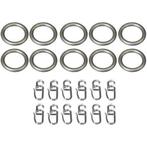 Liedeco Gordijnring voor gordijnroeden ø 20 mm (set, 10, Verzenden, Nieuw