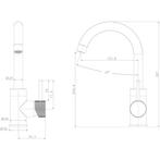 Wiesbaden Ribbd Wastafelkraan met Draaibare Uitloop - Mat, Doe-het-zelf en Verbouw, Sanitair, Ophalen of Verzenden, Nieuw