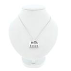 Massief zilveren hanger van een abstracte olifant, Sieraden, Tassen en Uiterlijk, Bedels, Ophalen of Verzenden, Gebruikt, Zilver