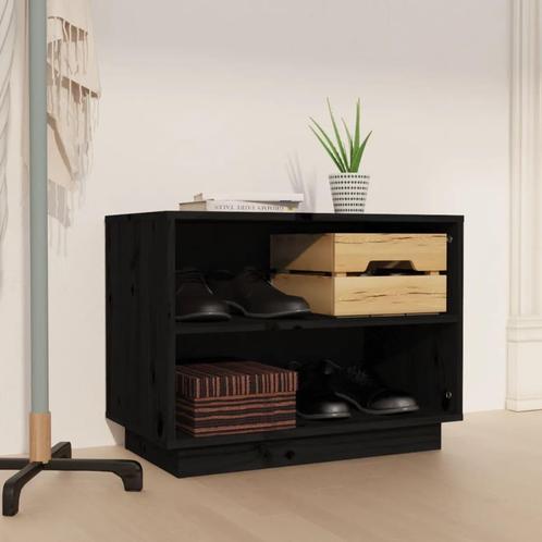 vidaXL Schoenenkast 60x34x45 cm massief grenenhout zwart, Huis en Inrichting, Kasten | Schoenenrekken, Nieuw, Verzenden
