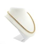 Gouden gedraaide schakel ketting | 53,5 cm (gouden ketting), Ophalen of Verzenden, Gebruikt, Overige kleuren, Goud