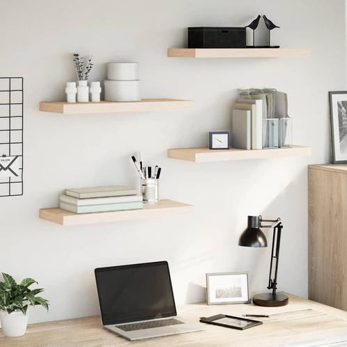 vidaXL Wandschapppen 4 st 60x23,5x4 cm bewerkt hout, Huis en Inrichting, Woonaccessoires | Wandplanken en Boekenplanken, Nieuw