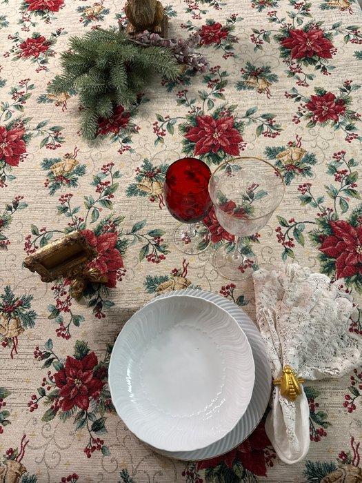 san Leucio - grote kersttafelkleed Gobelin tapijt met, Antiek en Kunst, Antiek | Kleden en Textiel