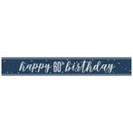 Happy Birthday Banner Blauw 60 Jaar 2,74m, Verzenden, Nieuw