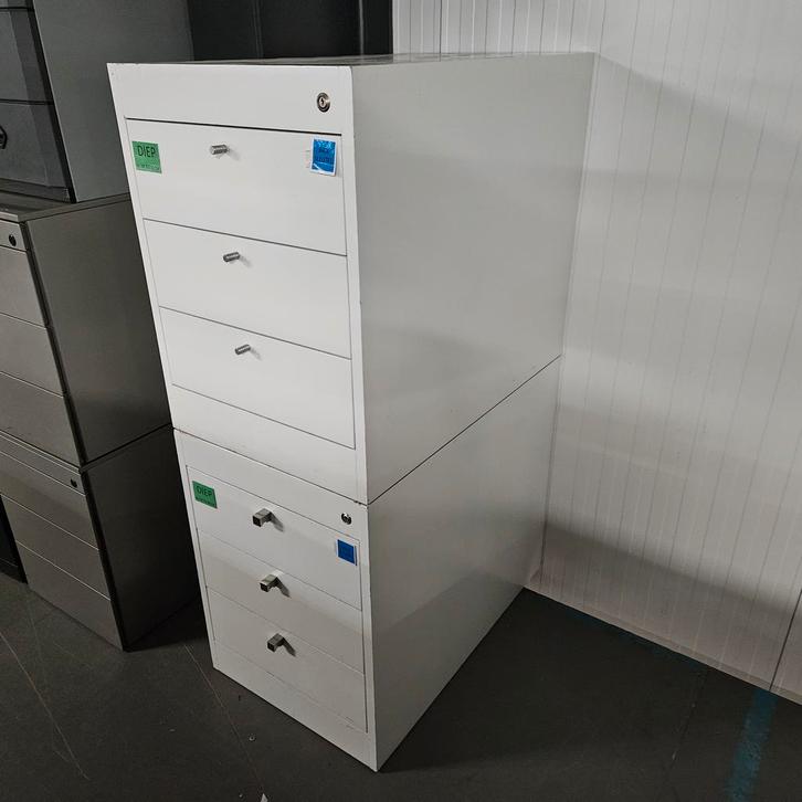 Wit houten 2-delig ladeblok - 124x50x80 cm, Huis en Inrichting, Kasten | Ladekasten, Ophalen of Verzenden