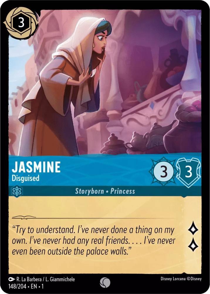 [148/204] - JASMINE - Disguised ENG NON-FOIL [M/NM], Verzamelen, Disney, Ophalen of Verzenden