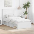 vidaXL Bedframe met matras met lade Wit 75 x 190 cm Massief, Verzenden, Nieuw, Wit, Hout