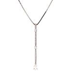 Witgouden collier met diamant hanger 18 karaat, Met hanger, Verzenden, Wit, Zo goed als nieuw