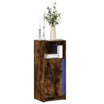 vidaXL Dressoir met LED 42,5x34x100 cm bewerkt hout gerookt, Minder dan 50 cm, Verzenden, Nieuw, 25 tot 50 cm