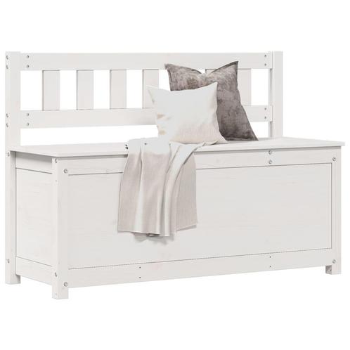 vidaXL Bankje 110x41x76,5 cm massief grenenhout wit, Huis en Inrichting, Banken | Bankstellen, Nieuw, Minder dan 150 cm, Hout