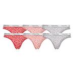 Calvin Klein 6-pack dames slips rood/roze/grijs (multi)