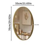 Ovale Gouden Badkamerspiegel met Metalen Frame en Decoratief, Verzenden, Nieuw