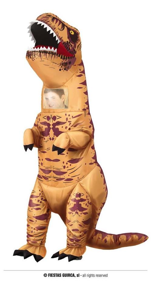 Opblaasbaar Dino Pak Volwassen T-Rex Bruin, Kleding | Dames, Carnavalskleding en Feestkleding, Nieuw, Ophalen of Verzenden