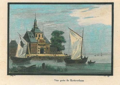 Zicht op Rotterdam, Antiek en Kunst, Kunst | Etsen en Gravures