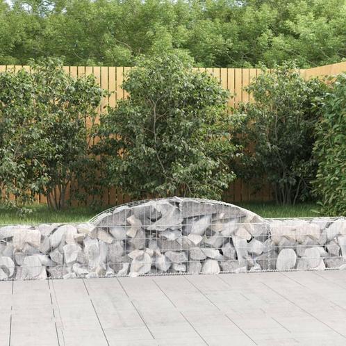 vidaXL Schanskorven 5 st gewelfd 300x30x40/60 cm, Tuin en Terras, Bloembakken en Plantenbakken, 100 cm of meer, Nieuw, Metaal