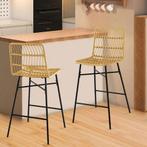 2dekans | Set van 2 Rotan Barkrukken – 69 cm Zithoogte –, Huis en Inrichting, Stoelen, Ophalen of Verzenden, Zo goed als nieuw