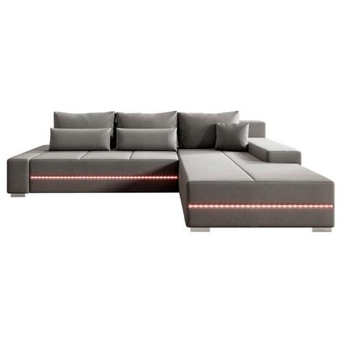 Gestoffeerde Hoekbank Davos - 260 x 72 x 180 cm - Lichtgrijs, Huis en Inrichting, Banken | Bankstellen, Nieuw, Verzenden