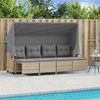 vidaXL 5-delige Loungeset met kussens poly rattan beige, Verzenden, Nieuw, Rotan, Loungeset