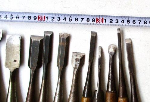 11 used Japanese chisels - Werkgereedschap (11), Antiek en Kunst, Antiek | Wandborden en Tegels