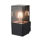 Moderne Wandlamp vierkant | Zwart | Smoke glas, Huis en Inrichting, Ophalen of Verzenden, Nieuw, Modern