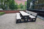 Rockwood® Picknicktafel Eik - Zwaar Kunststof - Mineral Grey, Tuin en Terras, Ophalen of Verzenden, Nieuw, Rechthoekig, Hout