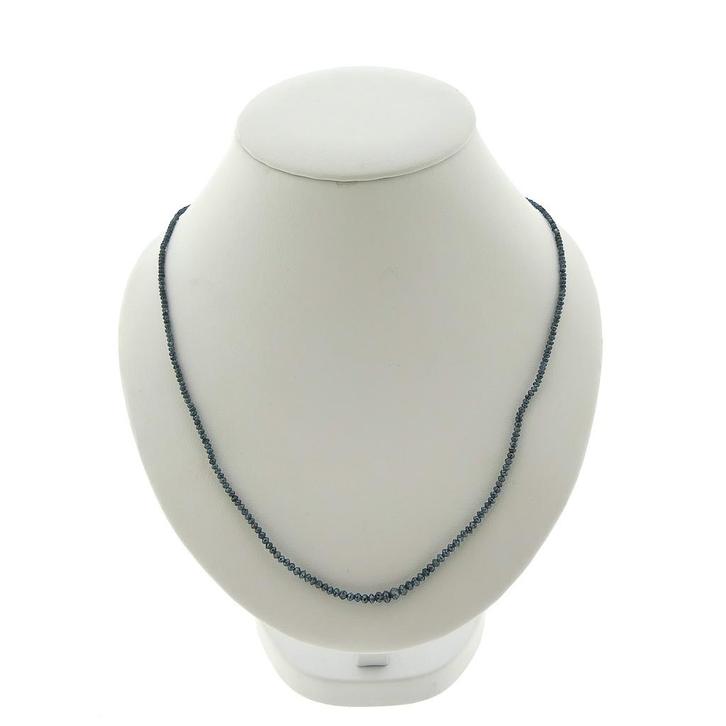 Kralenketting van blauwe moissanite met gouden slot, Sieraden, Tassen en Uiterlijk, Kettingen, Overige kleuren, Gebruikt, Met edelsteen