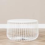 40% Korting: Salontafel Senna metaal wit, Ophalen, Zo goed als nieuw, Rond, Scandinavisch, Velvet chique, Modern