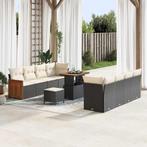 vidaXL Tuin Sofa Set 11 pcs Zwart, Crème 90 x 55 x 71 cm, Verzenden, Nieuw, Rotan