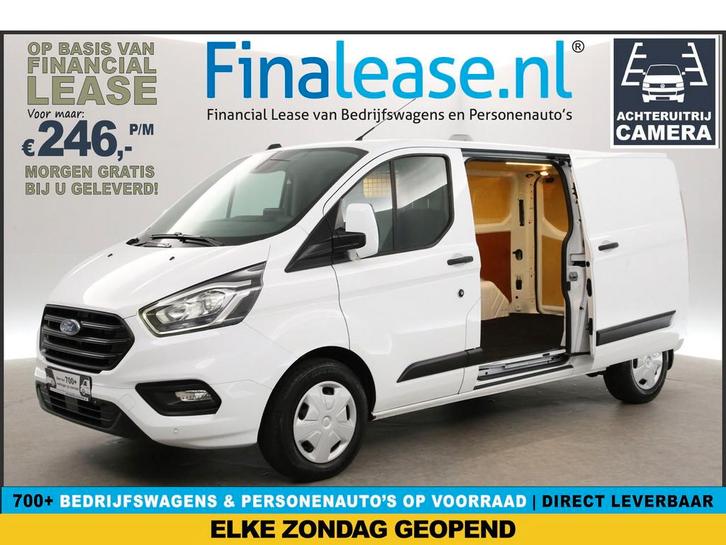 Ford Transit Custom 2.0 EcoBlue L2H1 Airco Cruise Carplay, Auto's, Bestelauto's, Lease, Handgeschakeld, Diesel, Ford, Wit, Verzenden