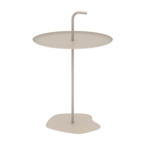Bijzettafel Calimera champagne kleur staal Ø38 cm met handgr, Tuin en Terras, Tuintafels, Nieuw, Verzenden