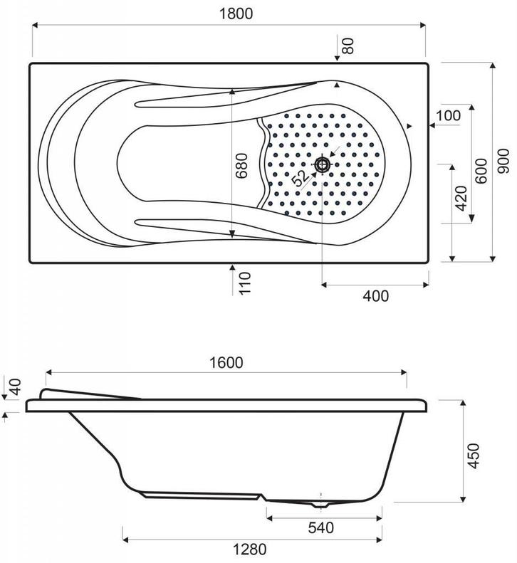 Ligbad Rosolina 180X90 Cm Wit, Doe-het-zelf en Verbouw, Sanitair, Ophalen of Verzenden
