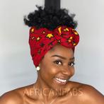Afrikaanse hoofddoek / Vlisco headwrap - Rood / gele star, Kleding | Dames, Hoeden en Petten, Nieuw, Ophalen of Verzenden
