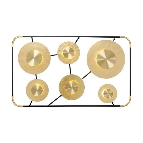 *WOONWINKEL* Kare Design Disc Grote Design Wandlamp Met Goud, Huis en Inrichting, Lampen | Wandlampen, Nieuw, Verzenden