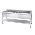 GGM Gastro | Pot- Spoeltafel - 2000x600mm - met onderbouw &, Huis en Inrichting, Verzenden, Nieuw, Overige materialen